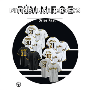 批发高品质刺绣缝制透气匹兹堡棒球球衣加大码男式 21 罗伯托·克莱门特 30 保罗 - Product Image 2