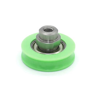Rail de guidage en plastique POM en forme de U avec poulie à roulement à billes recouverte de caoutchouc 608 Rouleaux de roulement à billes concaves verts - Product Image 2