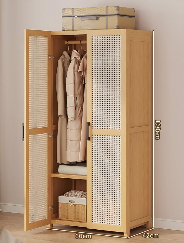 Plastic rattan wardrobe two doors-ordinary