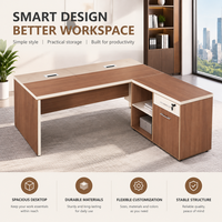 Meuble d'appoint de bureau en L 1600x1630x750mm en bois pour bureau de direction et unité de rangement avec tiroirs