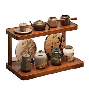 Estante de exhibición para juego de té, cuadrado, de madera maciza, diseño moderno, para sala de estar, oficina, uso adulto - Product Image 2