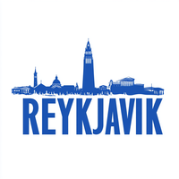 Aimants de réfrigérateur personnalisables en résine, vue sur Reykjavik, Islande, souvenir pingouin en polyrésine