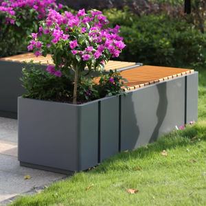 Combinación de Macetero y Banco para Exteriores, Moderno y Sencillo, para Jardín, Patio, Cama de Flores, Paisajismo, Personalizable - Product Image 4