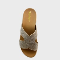 Mules Femme à Enfiler Décorées De Strass Brillants,Claquette à Plateforme à Semelle Épaisse Confortables Pour L’été Et Vacances