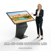Kiosque publicitaire interactif tout-en-un avec écran tactile LCD de 32 pouces pour l'extérieur, IP55, avec animation pour les magasins de détail, signalisation numérique interactive