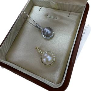 Collier de perles d'eau douce universel de la collection Sunflower, 8-9 mm, véritable chanvre avec pendentif en perle délicat - Product Image 5