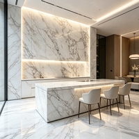 Dalle de marbre naturel de luxe Calacatta Viola, surface polie, pour mur TV d'hôtel haut de gamme, plan de toilette résistant à l'usure