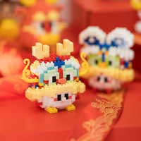 Blocs de construction micro-assemblés à petites particules, Thème Année du Dragon, Tangyuan, Danse du Lion, Jouet de construction en plastique ABS, Ensemble 7215-7218