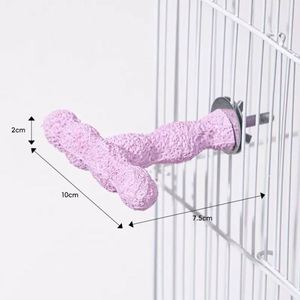 Perchoir pour perroquet, jouet et accessoire de cage avec bâton de ponçage en résine, forme ronde, support de ponçage pour le ponçage des dents et des griffes - Product Image 5