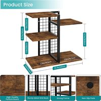 Organisateur de bureau compact à 3 niveaux en MDF, étagère rectangulaire multifonctionnelle de haute précision pour bureau debout