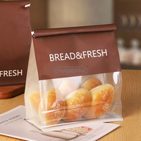 Sachet refermable à fermeture éclair, personnalisé avec logo, pour emballage de pain, sac de rangement en kraft résistant à l'humidité pour boulangerie et snacks