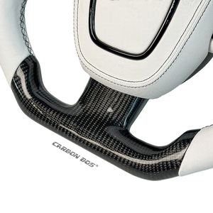 Volante de Coche con LED, Fibra de Carbono Real y Cuero Alcántara para <span class=keywords><strong>Audi</strong></span> B7, S3, S4, B8, B8.5, B9, <span class=keywords><strong>R8</strong></span>, S3, S4, S5, A1, A3, TT, C8, C7, C6 - Product Image 3