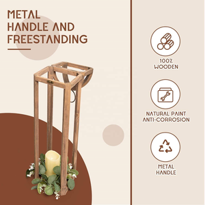 <span class=keywords><strong>Lanterne</strong></span> décorative de style farmhouse, support de <span class=keywords><strong>lanterne</strong></span> en bois massif, porte-bougie artisanal de qualité supérieure, durable, pour intérieur et extérieur, décoration de mariage et de jardin - Product Image 4