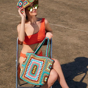 Produits à la mode <span class=keywords><strong>2023</strong></span> haute capacité épaule sous les bras <span class=keywords><strong>sac</strong></span> de chanvre décontracté à la main <span class=keywords><strong>Crochet</strong></span> sacs à la main coton tissé corde sacs - Product Image 4