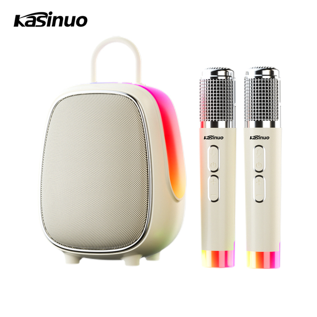 K9 Dual Microphone Portable Wireless Microphone Home Karaoke Party RGB Lighting AUX BT Karaoke Speaker