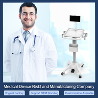 Chariot d'ordinateur portable médical multifonctionnel le plus vendu pour hôpitaux et hôtels, modèle Vision Technology HW-MED