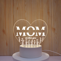 Lampe de chambre à coucher pour fille, cadeau créatif, mignon, lumière douce, lampe de bureau 3D, tableau de messages, veilleuse avec stylo