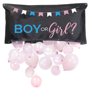 Venta de rebajas Bolso negro de gran tamaño con azul o rosa Él o ella Género Reveal Globo Drop Bag Género Reveal <span class=keywords><strong>Party</strong></span> Ideas Supplies - Product Image 6