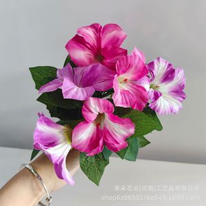 ช่อดอกไม้ประดิษฐ์รูปดอกมอร์นิ่งกลอรี สีชมพูอมม่วง สำหรับตกแต่งงานแต่งงาน โรงแรม ใช้ภายในอาคาร - Product Image 3