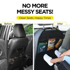 Protectores de Asientos de Coche de Lujo con 3 Bolsillos Organizadores Impermeables y Protectores contra Patadas para Niños, Cubierta Protectora para el Asiento Trasero de Vehículos - Product Image 5