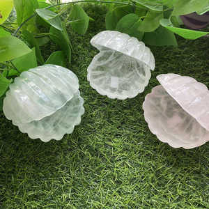 Hot Selling Jewelry Storage Crystal Box Natural Clear Quartz Rose Quartz Crystal Shell Box For Gift