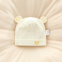 Juego de 4 gorros de punto para bebé recién nacido |   Algodón Suave de Primera Calidad, Agradable al Tacto, Doble Capa, Estampado de Estrellas con Parche de Panda, 0-6 Meses |   Unisex Verano