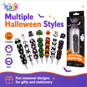 KAIX Penne Gel con Perline per Halloween, Penne a Sfera con Perline di Argilla a Forma di Zucca e Fantasma, Ideali per Regali per Bambini e Feste - Product Image 3
