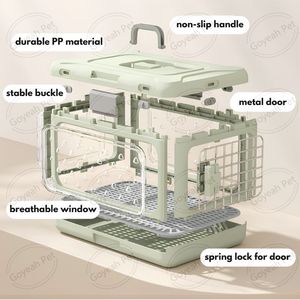 Cage de <span class=keywords><strong>transport</strong></span> pliable pour animaux de compagnie, respirante, transparente, pour extérieur, avec poignée - Product Image 4