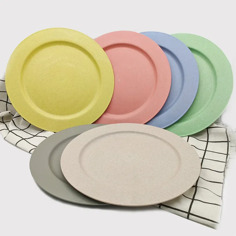 customizable wheat straw plastic dinner plate dishes wheat straw plates bpa free