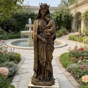 Estatua Antigua <span class=keywords><strong>de</strong></span> Metal <span class=keywords><strong>de</strong></span> la Virgen María, Tamaño Real, <span class=keywords><strong>Bronce</strong></span>, Nuestra Señora <span class=keywords><strong>de</strong></span> la Misericordia, Decoración Religiosa Personalizada para Iglesia u Hogar, Escultura <span class=keywords><strong>de</strong></span> María - Product Image 6
