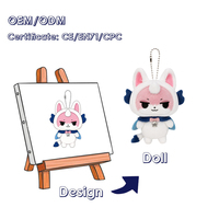 Llavero de Peluche Personalizado con Diseño de Personajes de Manga y Animales, Fabricado en Fábrica