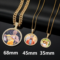 Collier Pendentif Photo Hip Hop Personnalisé pour Hommes et Femmes, Bijoux en Acier Inoxydable avec Zircons Cubiques, Pendentif Photo Personnalisé