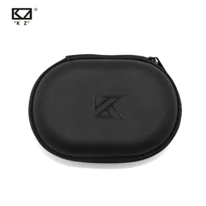 KZ High End In Ear Earphone Headphones Storage Case Bag logo Storage Bag Headphones Zipper Storage Box Black Portable