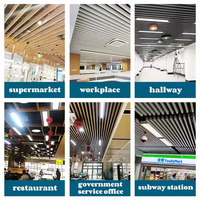 Azulejos de techo decorativos para interiores modernos, acabado de Color de madera de Metal, techo deflector acústico falso de aluminio cepillado insonorizado