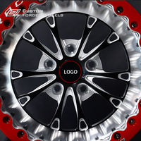 Jantes Beadlock Forgées 5x114.3 5x120 17x10 18x10 Rouge & Noir Finition Usinée Personnalisée en Alliage d'Aluminium pour Supra Mustang Corvette
