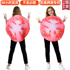 Disfraz de tomate Manyusha para adultos, unisex, disfraz de rodaja de verdura para juegos de rol, disfraz de Halloween para escenario - Product Image 2