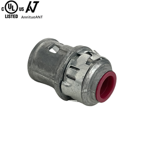 经 UL 认证的 3/8 英寸电缆连接器 镀锌压铸 AC MC 卡扣式快速安装电缆连接器，带绝缘喉管 Snap2It 连接器 - Product Image 1