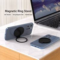 Penyangga Ponsel Aluminium Alloy Magnetik Putar 360 Derajat untuk iPhone dengan Desain Cincin Desktop Portabel