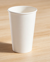Gobelets en papier simple paroi enduits pour usage industriel, double revêtement PE, blancs, pour café glacé, jus, bubble tea, avec logo personnalisé, vente en gros