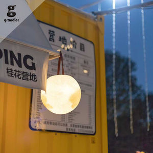 Lampe solaire suspendue en forme de lune en fibre de verre LED, IP65, lustre, décoration extérieure pour la maison, le bureau, l'hôtel, la villa - Product Image 5