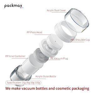PMMA 15-100g Cylinder Shape Airless <b>Pump</b> Cream Jar Refillable Lotion <b>Dispenser</b> Portable Luxury Skincare <b>Bottle</b> - Product Image 6