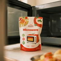 Pochette debout au micro-ondes personnalisée OEM pour les aliments prêts-à-manger Sac de cornue sécurisé scellé sous vide pour l'emballage des nouilles