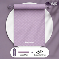 Matras Yoga TPE 6mm Ramah Lingkungan Anti Selip Profesional untuk Olahraga, Studio Kebugaran, Tahan Air, Dilengkapi Tali Pembawa, Grosir