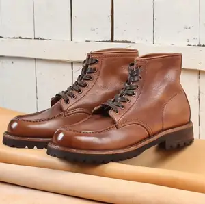 أحذية جلدية عالية الجودة تصميم إيطالي, أحذية جلدية كلاسيكية للرجال باللون البني - Product Image 1