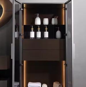 Modern <b>Wall</b>-mounted Bathroom Vanity Led <b>Mirror</b> Glass <b>Storage</b> Cabinet Wash Basin for Home Use - Product Image 6