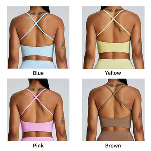 Soutien-gorge de sport personnalisé pour <span class=keywords><strong>femme</strong></span>, doux, confortable, compressif, léger, respirant, extensible, à séchage rapide, push-up, pour la gym et le fitness - Product Image 3