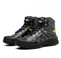 Bottes de Travail de Sécurité JIANKUN Mode pour Hommes, Chaudes pour l'Hiver, Embout en Acier, Anti-Perforation, Tige en Toile avec Doublure en Cuir Véritable