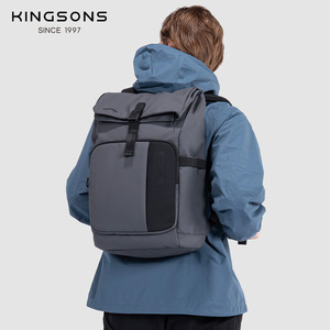 Kingsons Business <b>Backpack</b> Laptop Compartment 20-35L Water Resistant For Men Daily Commute - Product Image 2