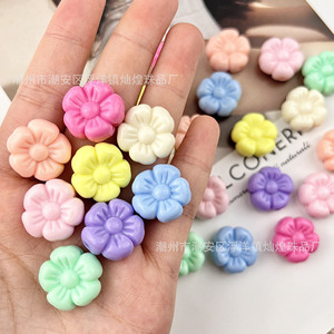 Cuentas de flores acrílicas de color sólido para hacer pulseras, mezcla aleatoria, verano 2025, origen Chaozhou, moldeado por inyección - Product Image 2