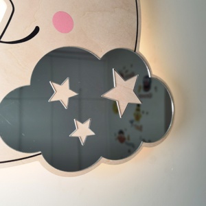 Điều khiển từ xa không dây có thể sạc lại mặt trăng tường ánh sáng Vườn Ươm tường trang trí thay đổi độ sáng hẹn giờ trẻ em phòng tường trang trí nội thất - Product Image 3